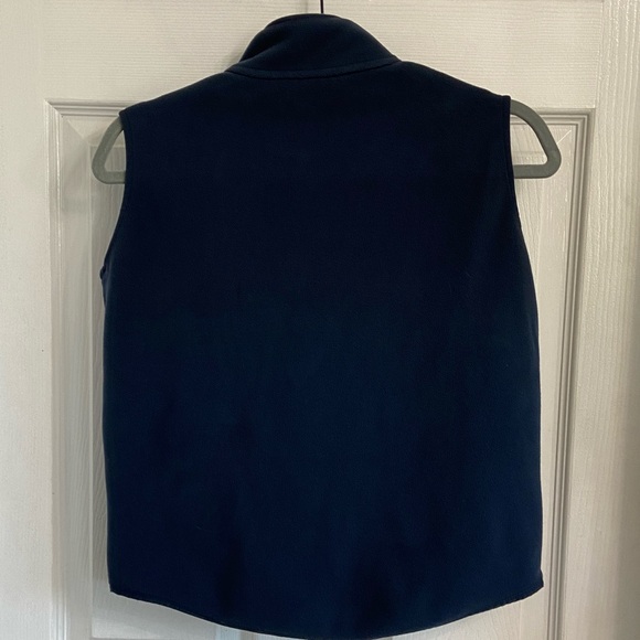 Lands’ End Women’s Full Zip Fleece Vest Size Medium (10/12) Navy Blue Cozy - Picture 4 of 6